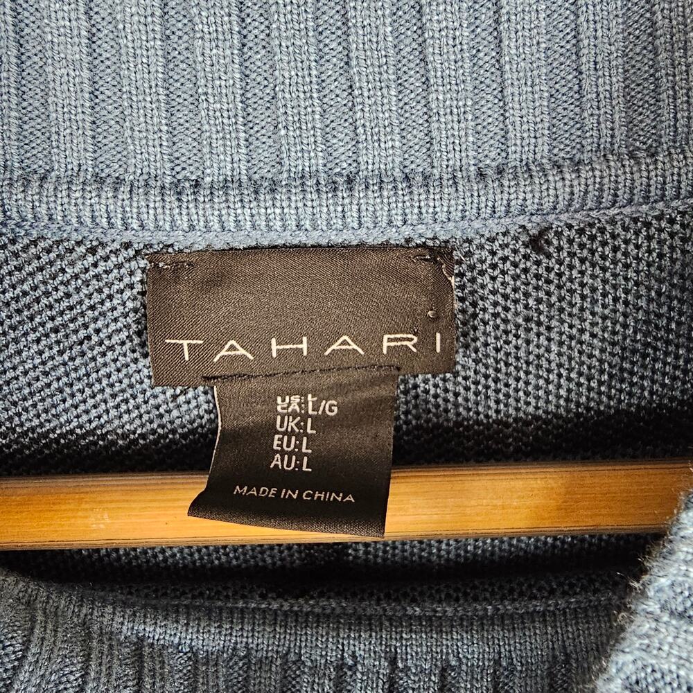 Tahari Blue Plaid Button Accent Sweater L - Picture 3 of 3